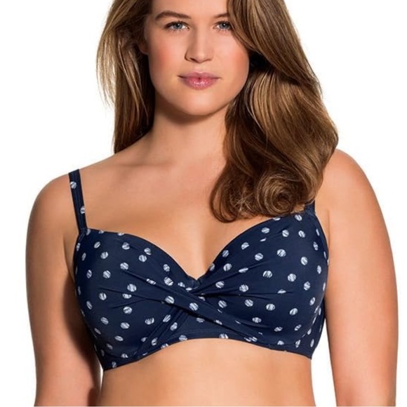 Dorina Aqua bikini top Dominica 38D NWT navy dot - Picture 4 of 4